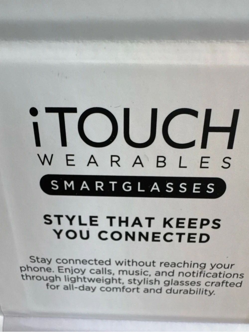 iTouch Wearables SMARTGLASSES Bluetooth Smart Glasses w/ Calling NIB